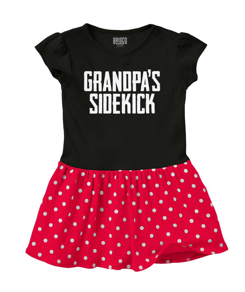 Grandpa's Sidekick Baby Polka Dot Skirt Dress-Direct To Garment Print-Brisco Baby