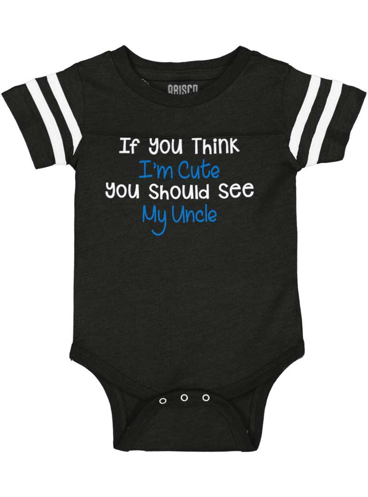 See My Uncle Football Romper Bodysuit-Direct To Garment Print-Brisco Baby