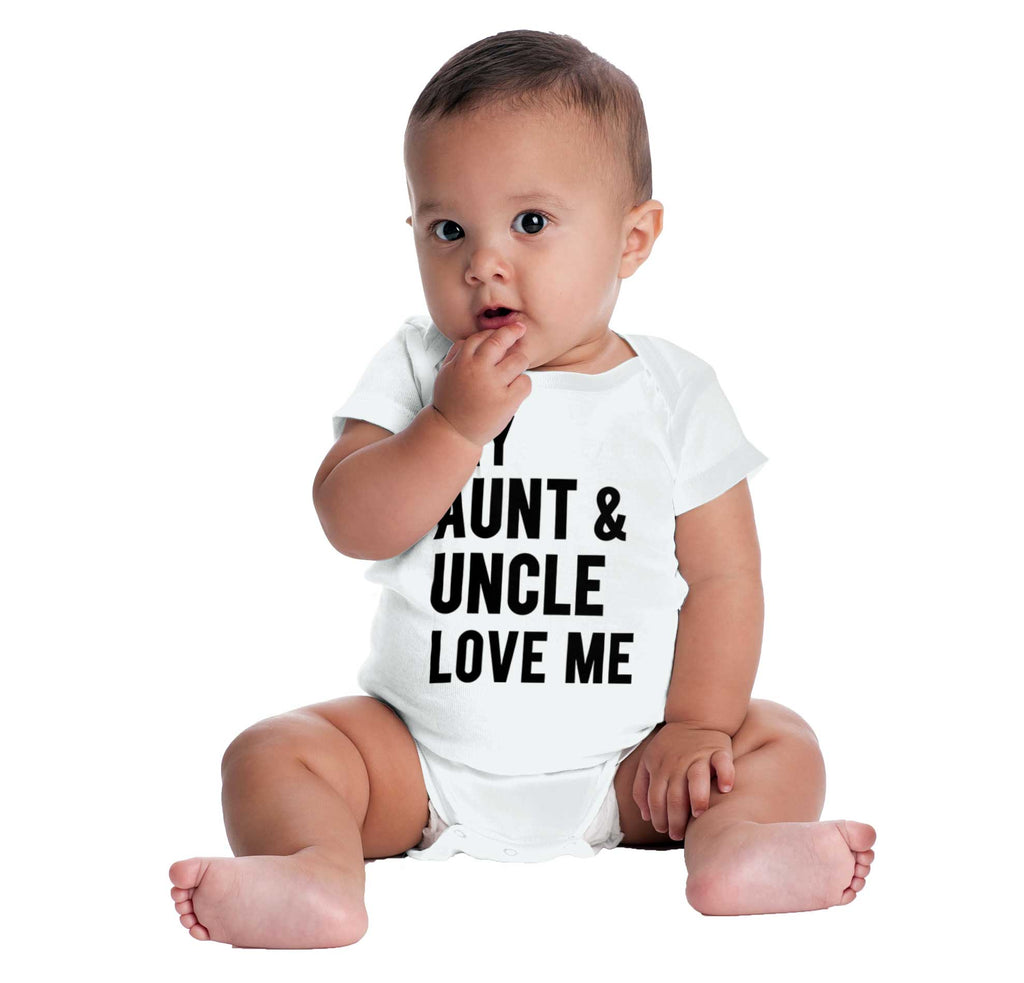 Aunt And Uncle Love Me Romper Bodysuit-Direct To Garment Print-Brisco Baby