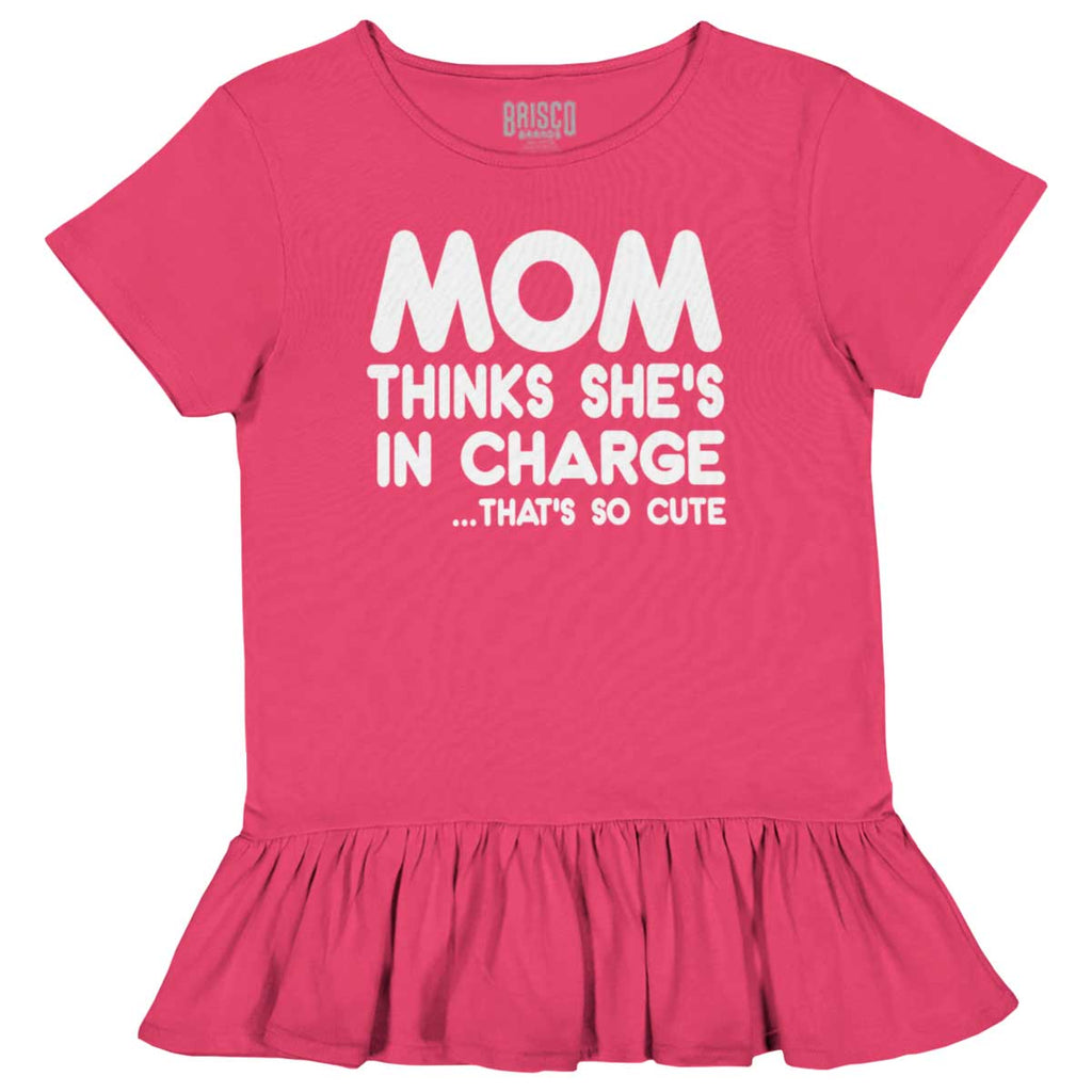 In Charge Toddler Ruffle Bottom Tee-Direct To Garment Print-Brisco Baby