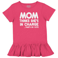 In Charge Toddler Ruffle Bottom Tee-Direct To Garment Print-Brisco Baby