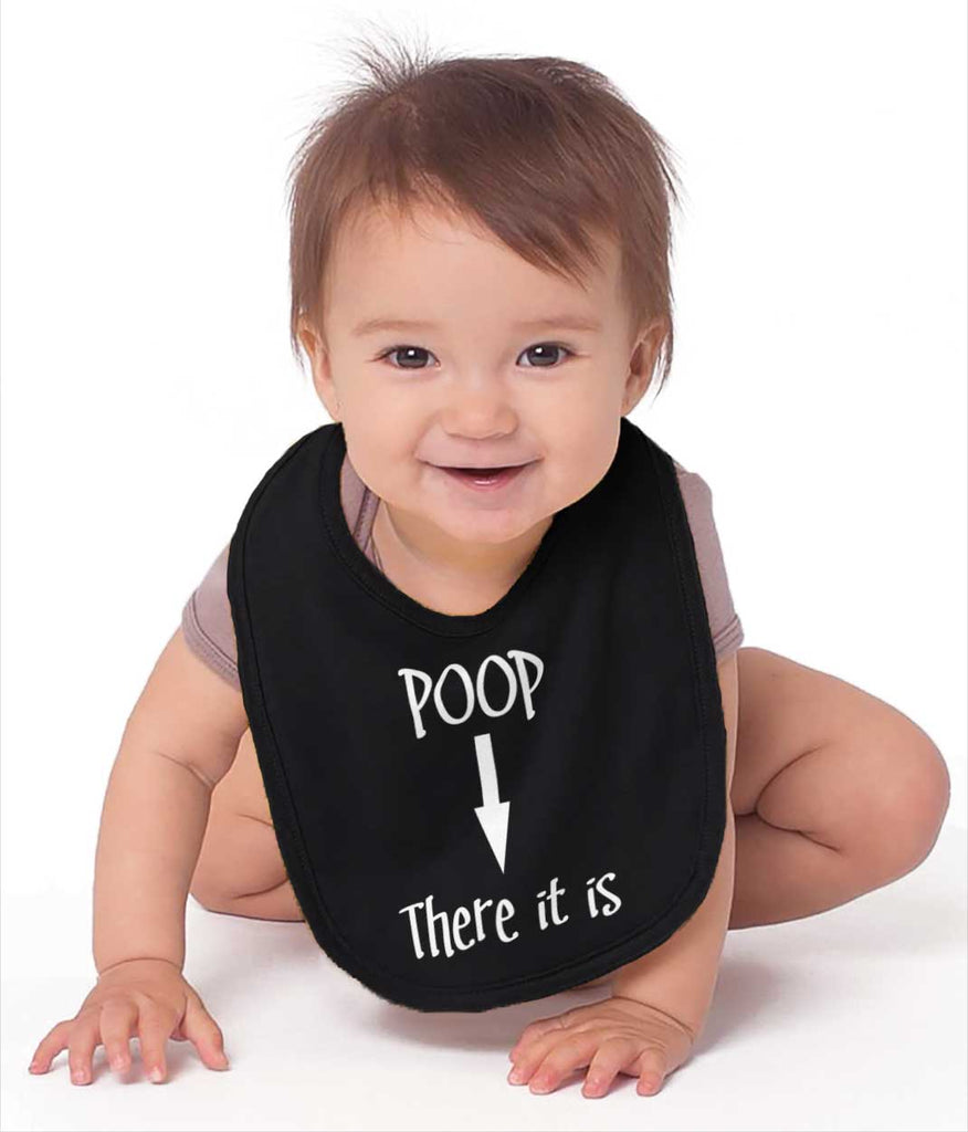 Poop There It Is Infant Baby Bib-Direct To Garment Print-Brisco Baby