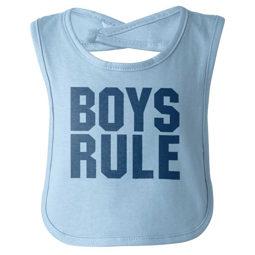 Boys Rule Infant Baby Bib-Direct To Garment Print-Brisco Baby