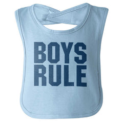Boys Rule Infant Baby Bib-Direct To Garment Print-Brisco Baby