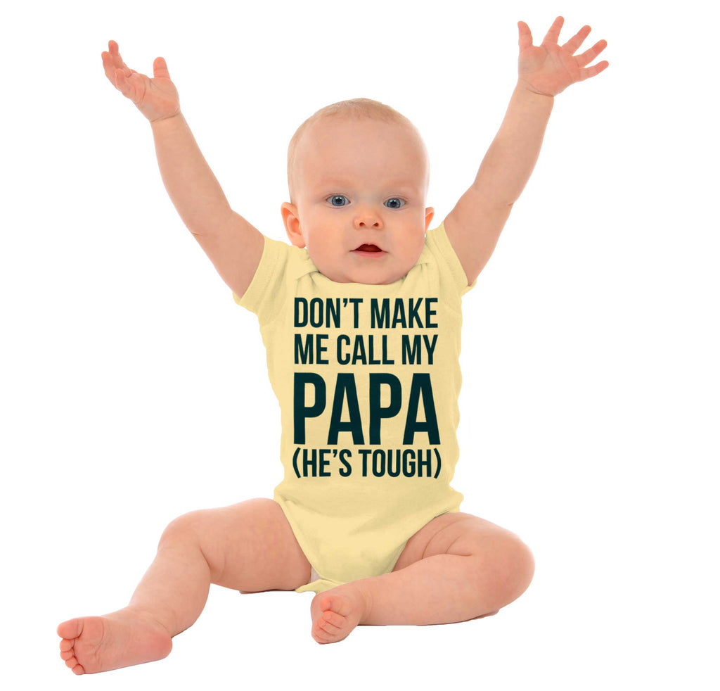 Don't Make Me Call Papa Romper Bodysuit-Direct To Garment Print-Brisco Baby