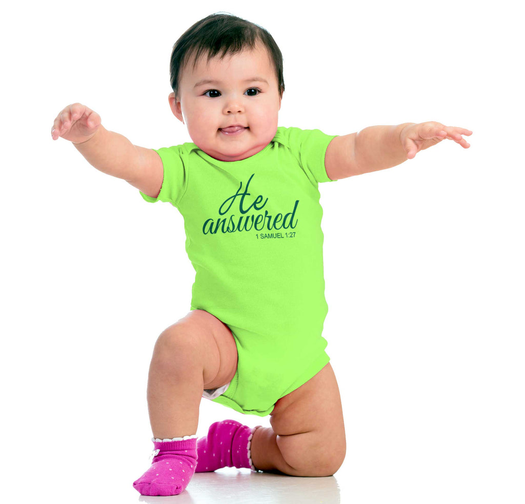 He Answered Romper Bodysuit-Direct To Garment Print-Brisco Baby