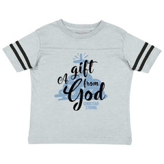 Gift From God Toddler Football Jersey Tee-Direct To Garment Print-Brisco Baby
