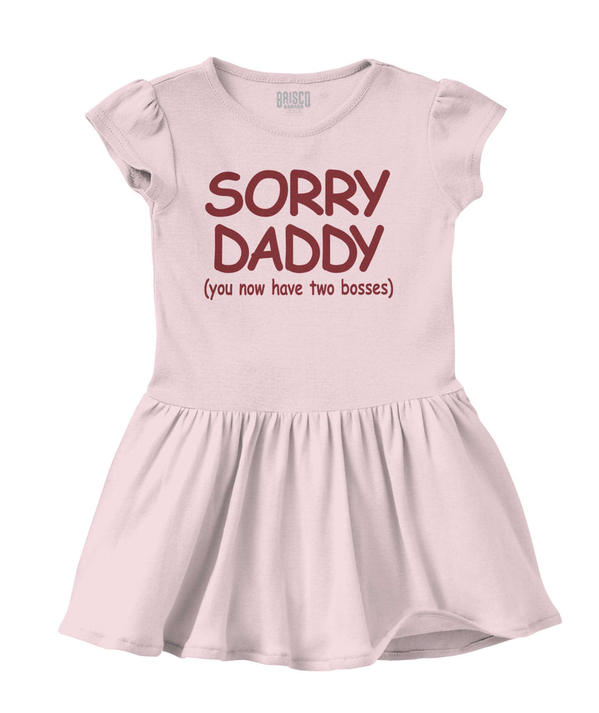Sorry Daddy Solid Baby Infant Dress-Direct To Garment Print-Brisco Baby
