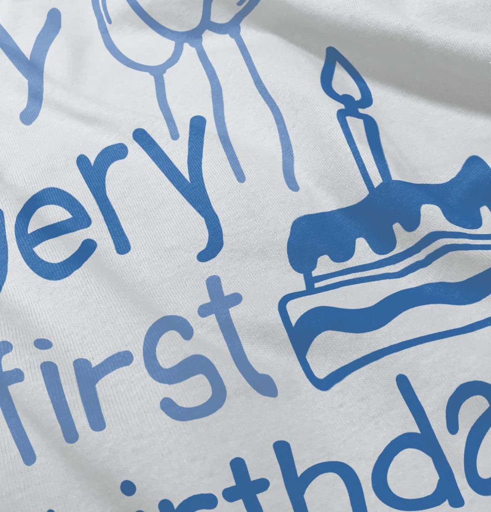 Very First Birthday Romper Bodysuit-Direct To Garment Print-Brisco Baby