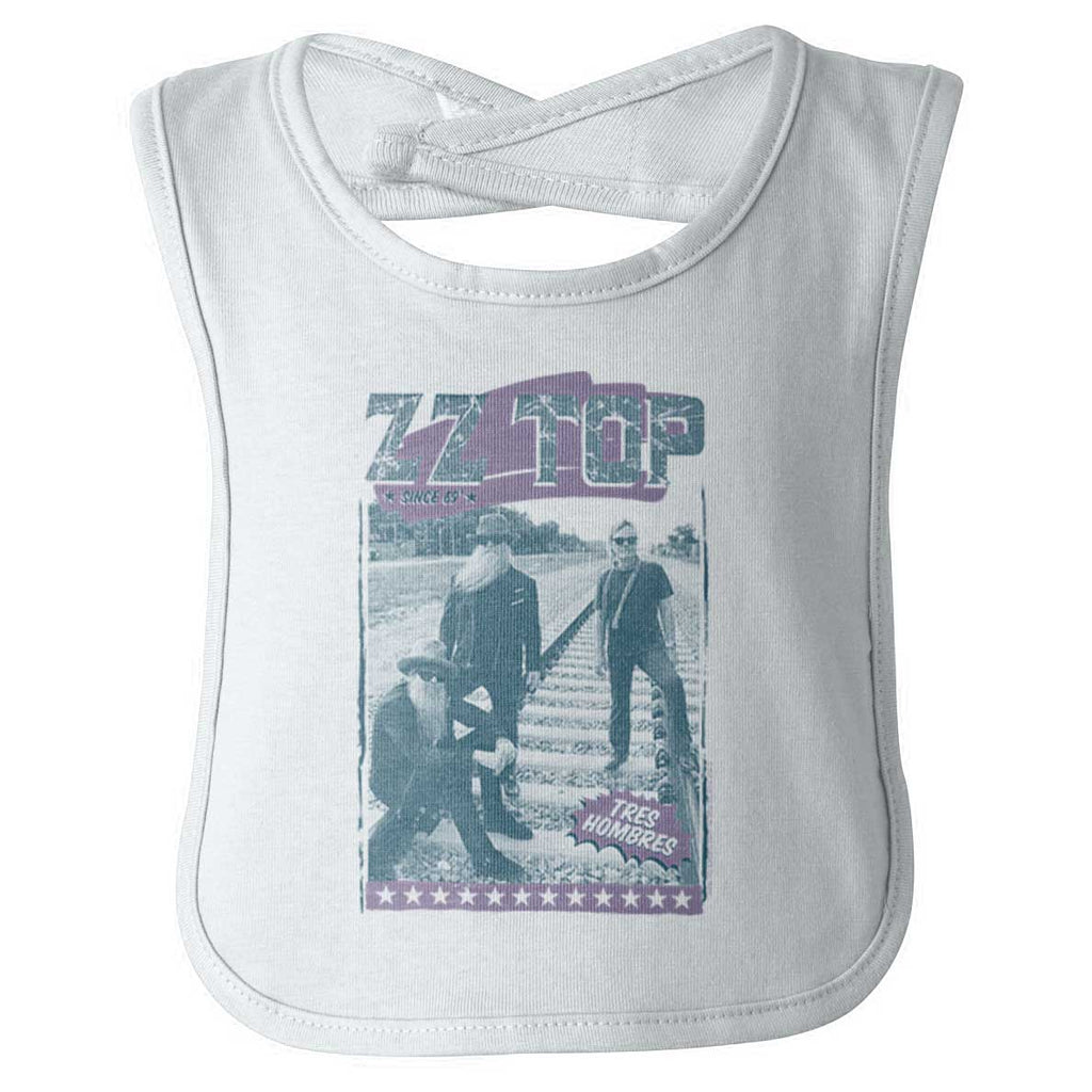 ZZ Top Tracks Infant Baby Bib-Direct To Garment Print-Brisco Baby