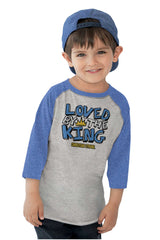 Loved By The King Toddler Baseball-Direct To Garment Print-Brisco Baby