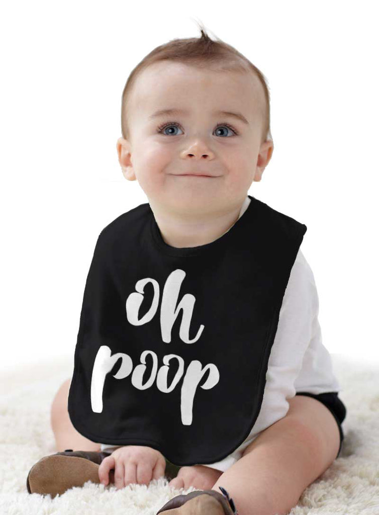 Oh Poop Infant Baby Bib-Direct To Garment Print-Brisco Baby