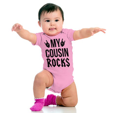 My Cousin Rocks Romper Bodysuit-Direct To Garment Print-Brisco Baby