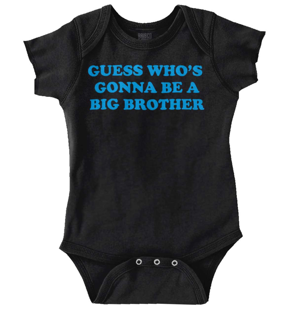 Guess Who's Gonna Be A Big Brother Romper Bodysuit-Direct To Garment Print-Brisco Baby