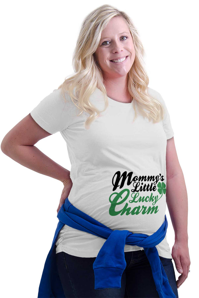 Mommy's Little Lucky Charm Maternity T-Shirt-Direct To Garment Print-Brisco Baby