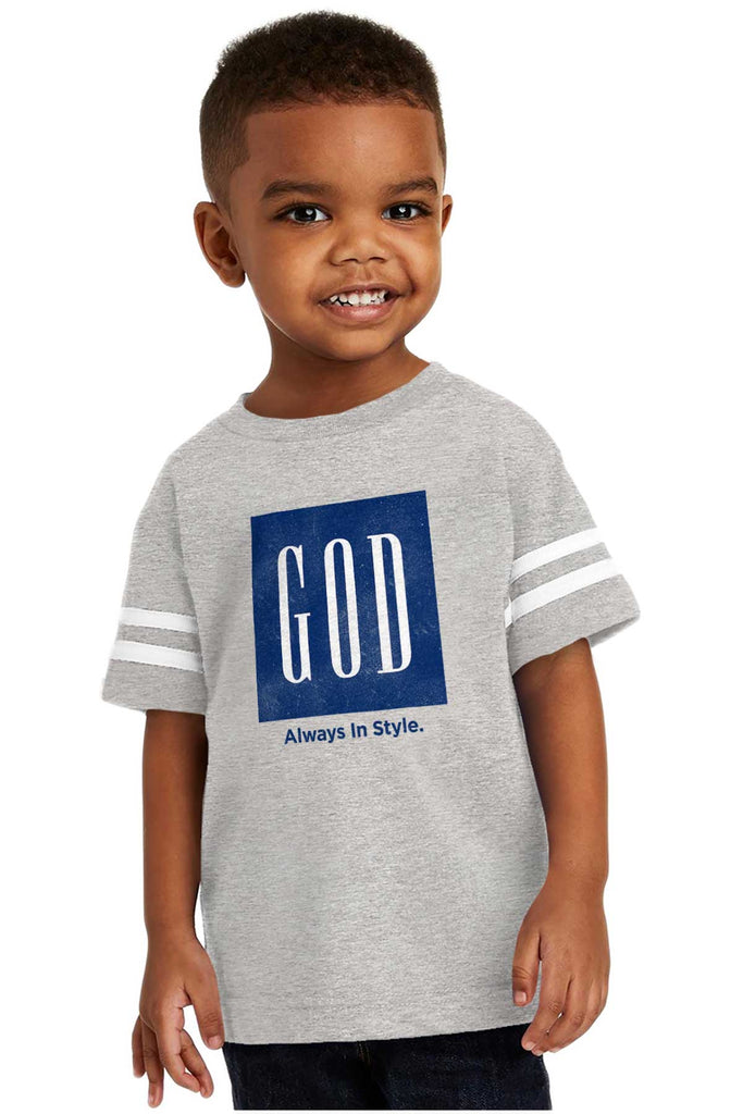 God In Style Toddler Football Jersey Tee-Direct To Garment Print-Brisco Baby