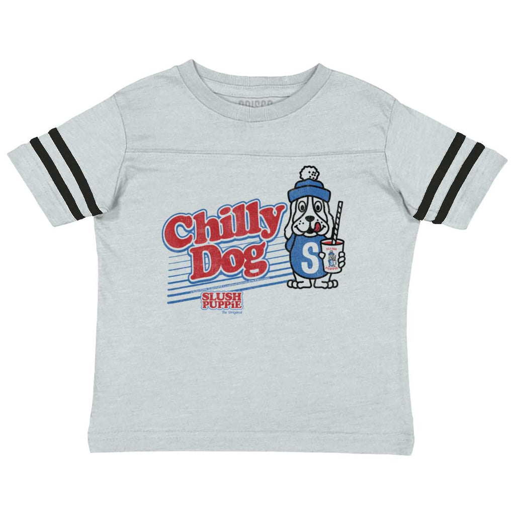 Chilly Dog Toddler Football Jersey Tee-Direct To Garment Print-Brisco Baby