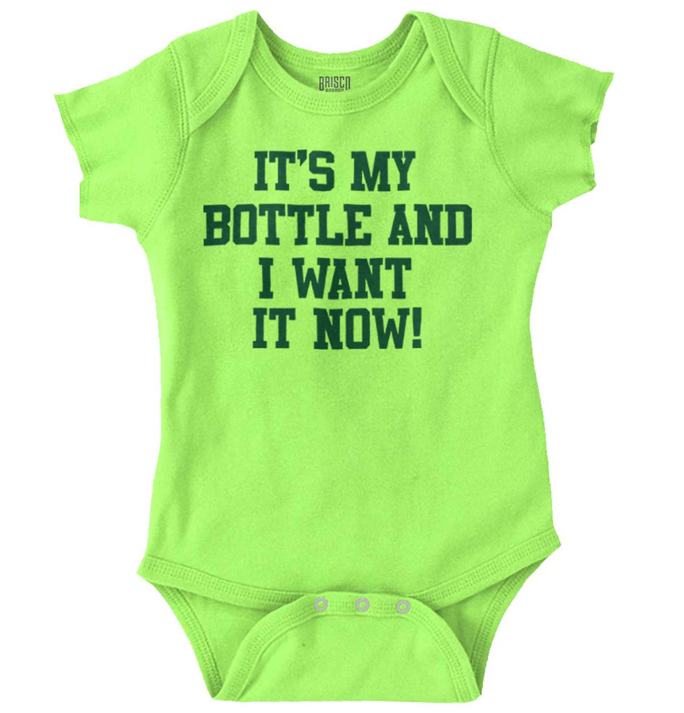 I Want It Now Romper Bodysuit-Direct To Garment Print-Brisco Baby