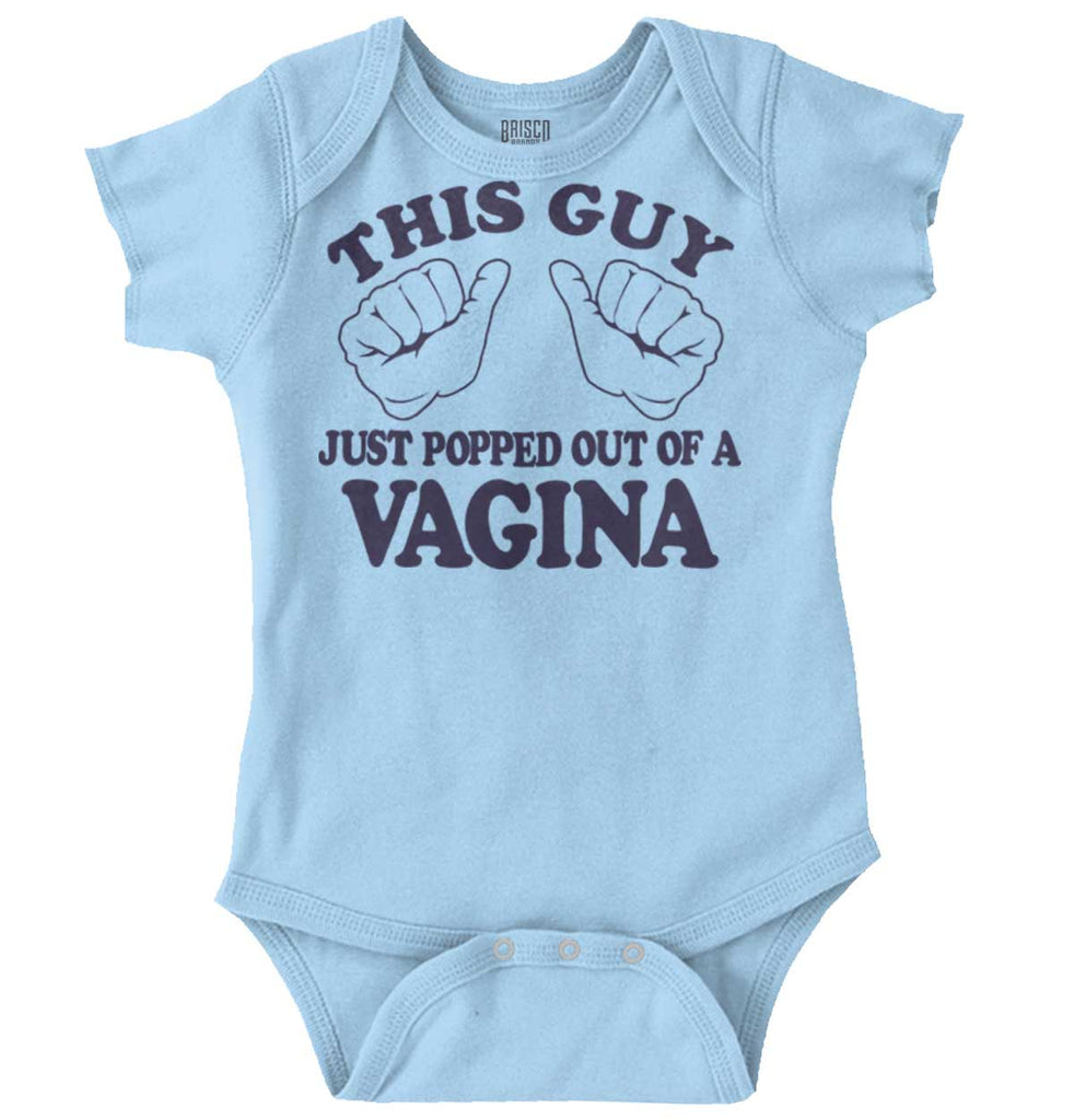 Popped Out of Vagina Romper Bodysuit-Direct To Garment Print-Brisco Baby