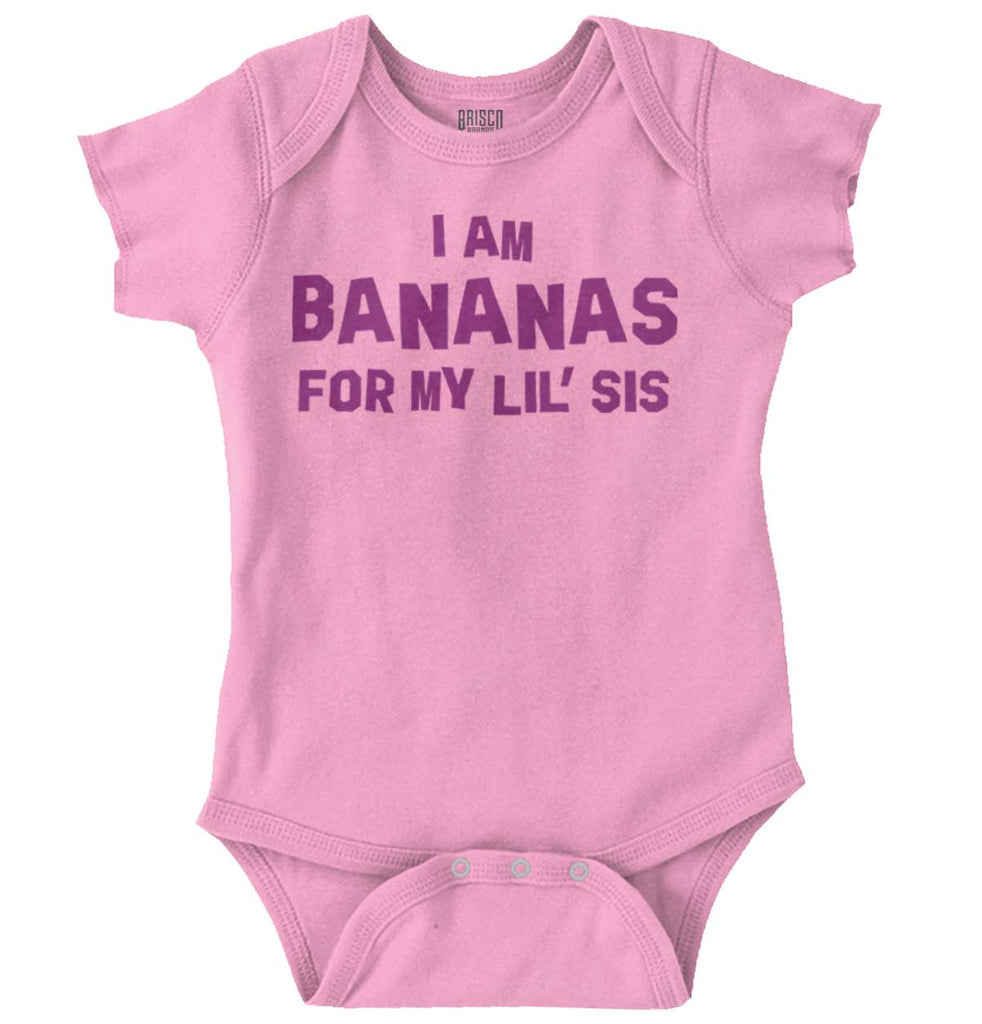 Bananas For Lil Sis Romper Bodysuit-Direct To Garment Print-Brisco Baby