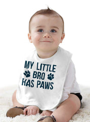 My Little Bro Has Paws Infant Baby Bib-Direct To Garment Print-Brisco Baby