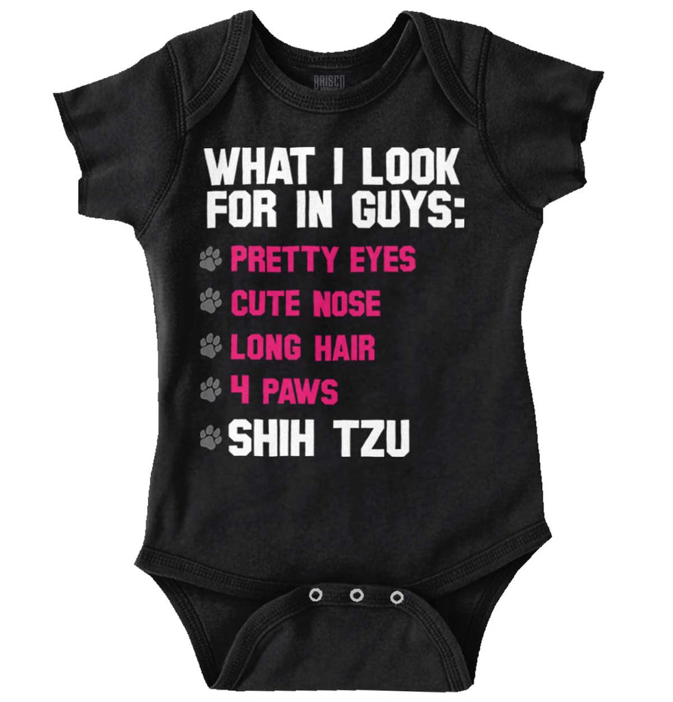 Shih Tzu Checklist Romper Bodysuit-Direct To Garment Print-Brisco Baby