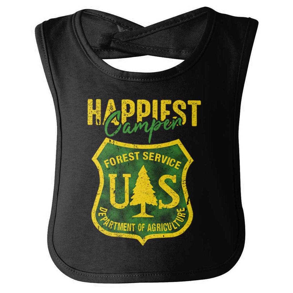 Happiest Camper Infant Baby Bib-Direct To Garment Print-Brisco Baby