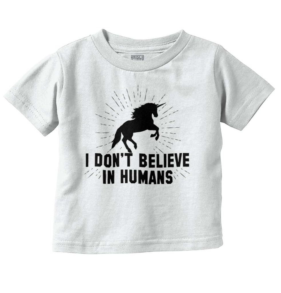 Don't Believe In Humans Infant Toddler T Shirt-Direct To Garment Print-Brisco Baby