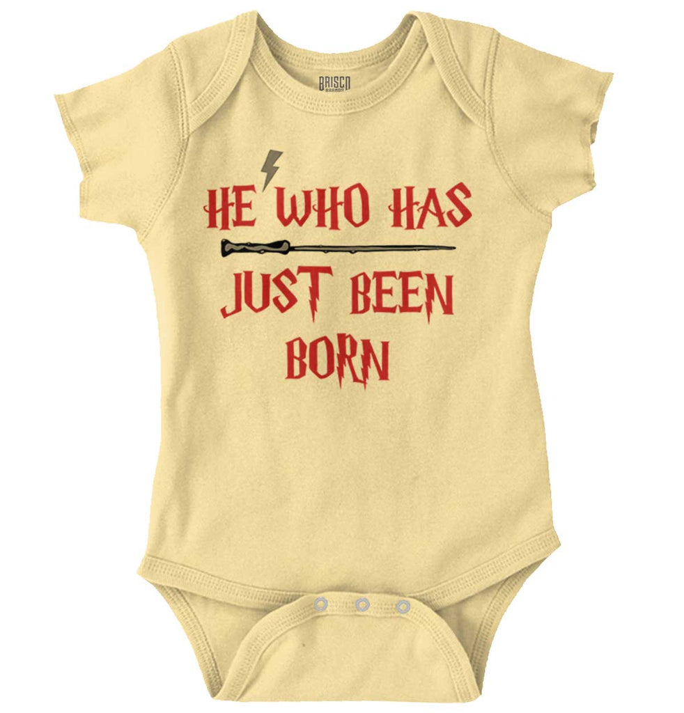 He Who Just Been Born Romper Bodysuit-Direct To Garment Print-Brisco Baby