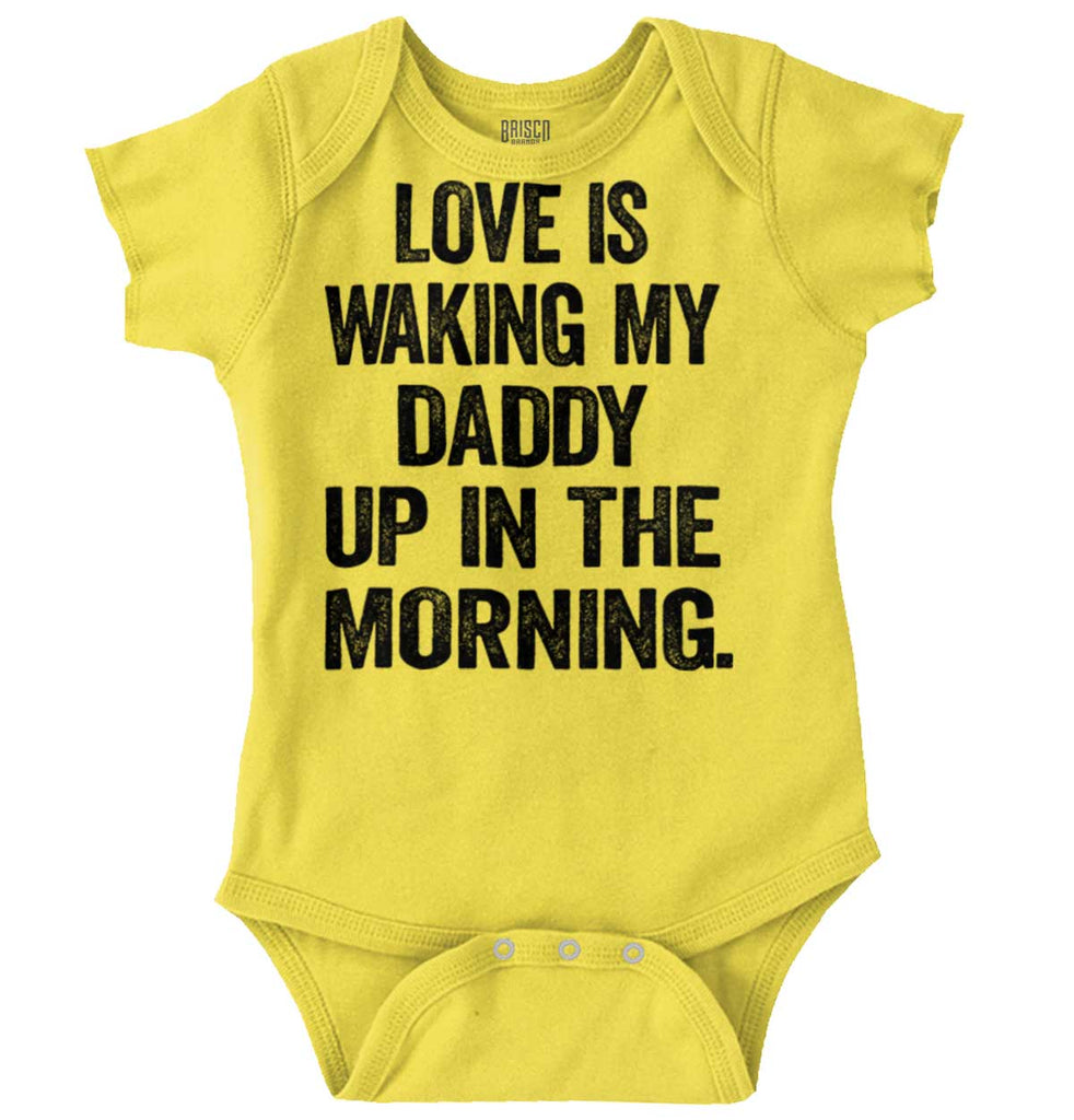 Waking Up Daddy Romper Bodysuit-Direct To Garment Print-Brisco Baby