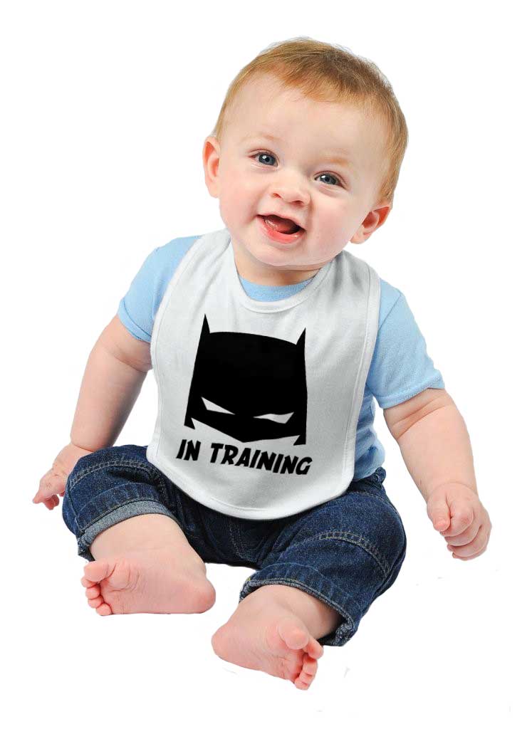 Batbaby In Training Infant Baby Bib-Direct To Garment Print-Brisco Baby