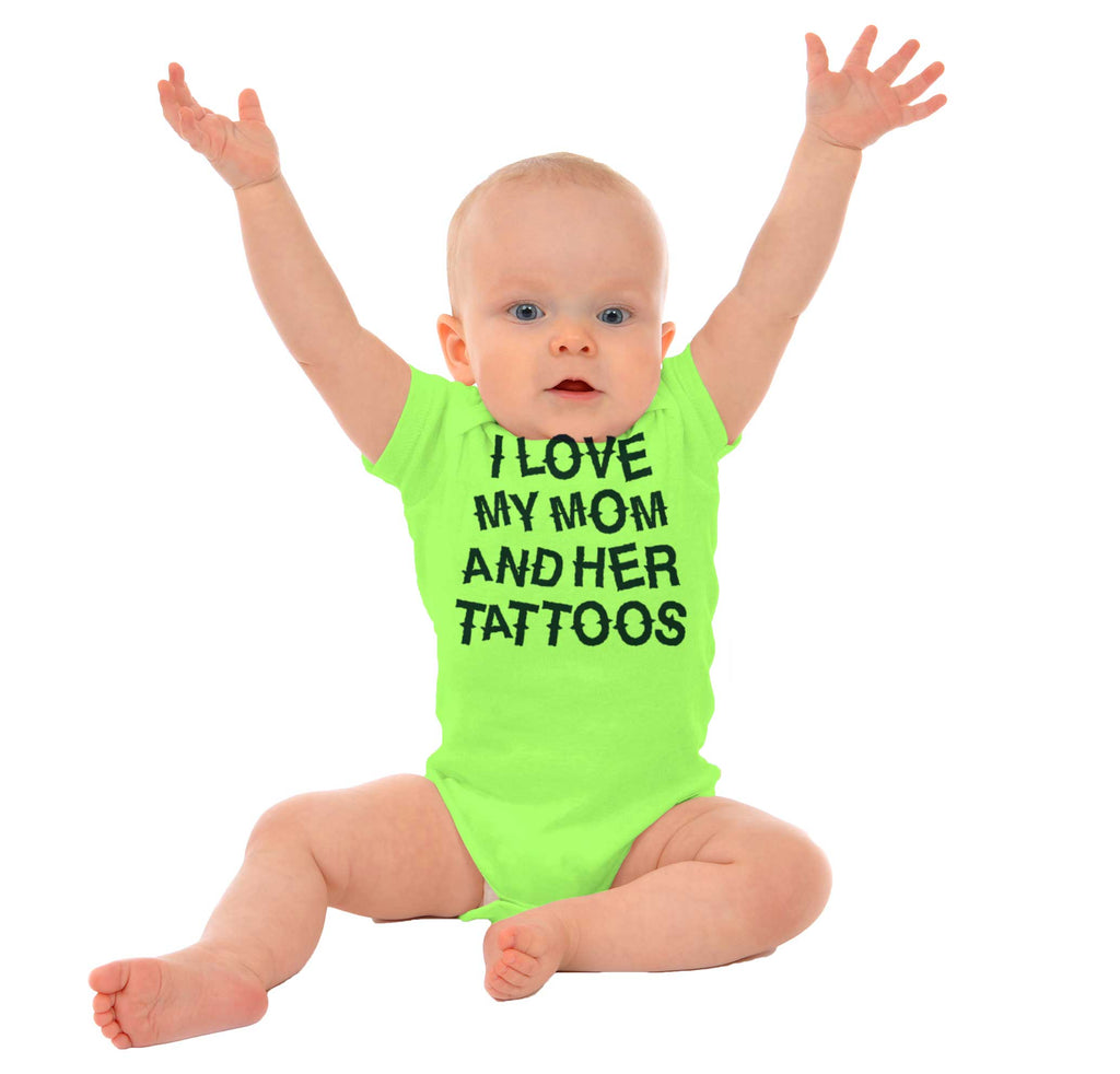 Mom's Tattoos Romper Bodysuit-Direct To Garment Print-Brisco Baby