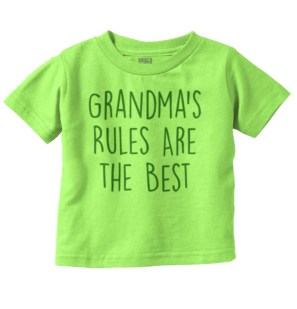 Grandma's Rules Are The Best Infant Toddler T Shirt-Direct To Garment Print-Brisco Baby