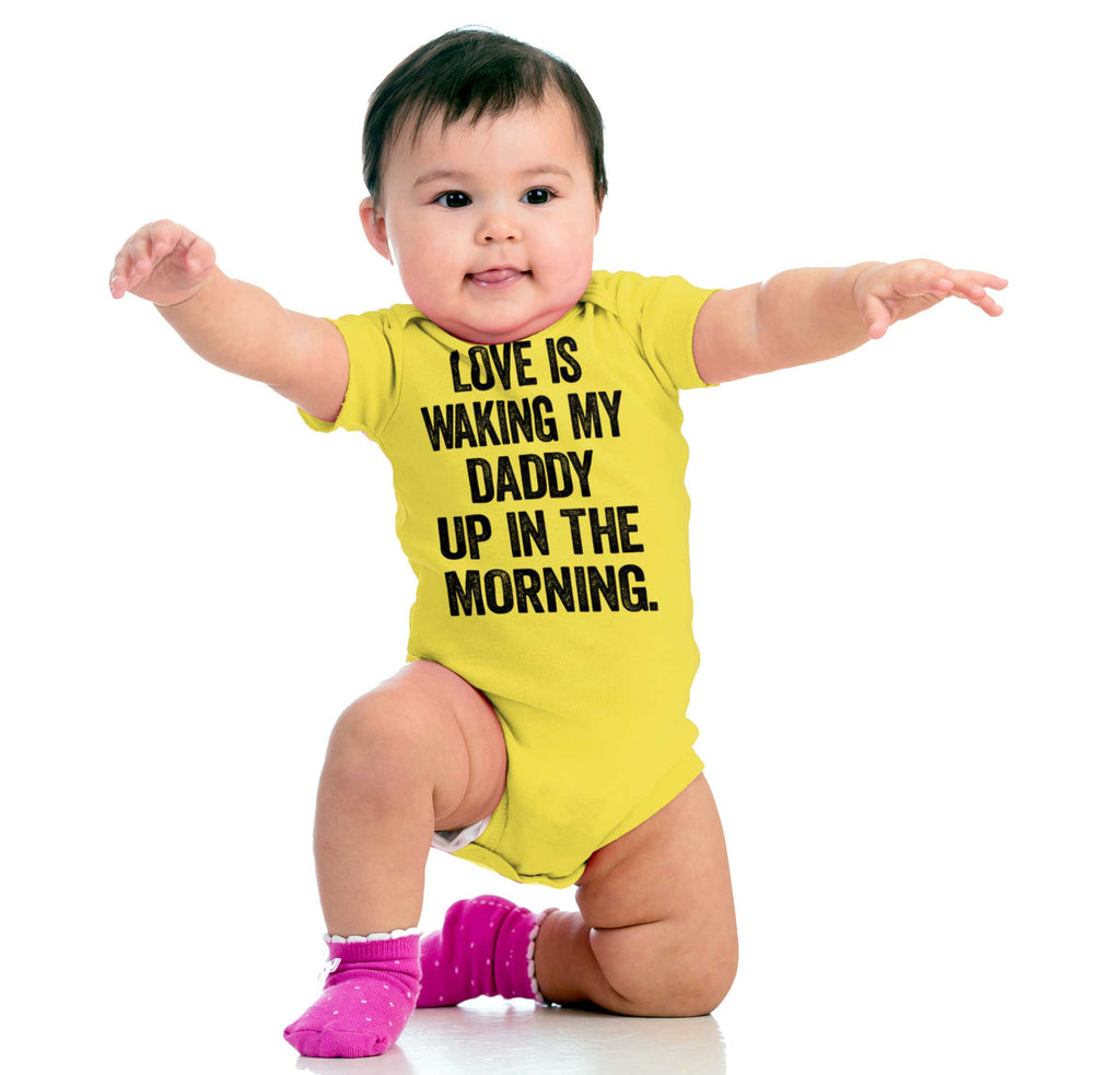 Waking Up Daddy Romper Bodysuit-Direct To Garment Print-Brisco Baby