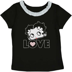 Love Betty Toddler Ruffled Trim T-Shirt-Direct To Garment Print-Brisco Baby