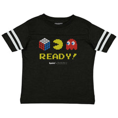 Ready Pac-Man Toddler Football Jersey Tee-Direct To Garment Print-Brisco Baby