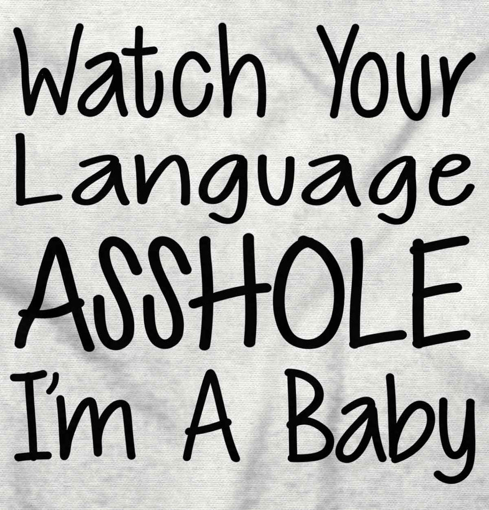 Watch The Language Romper Bodysuit-Direct To Garment Print-Brisco Baby