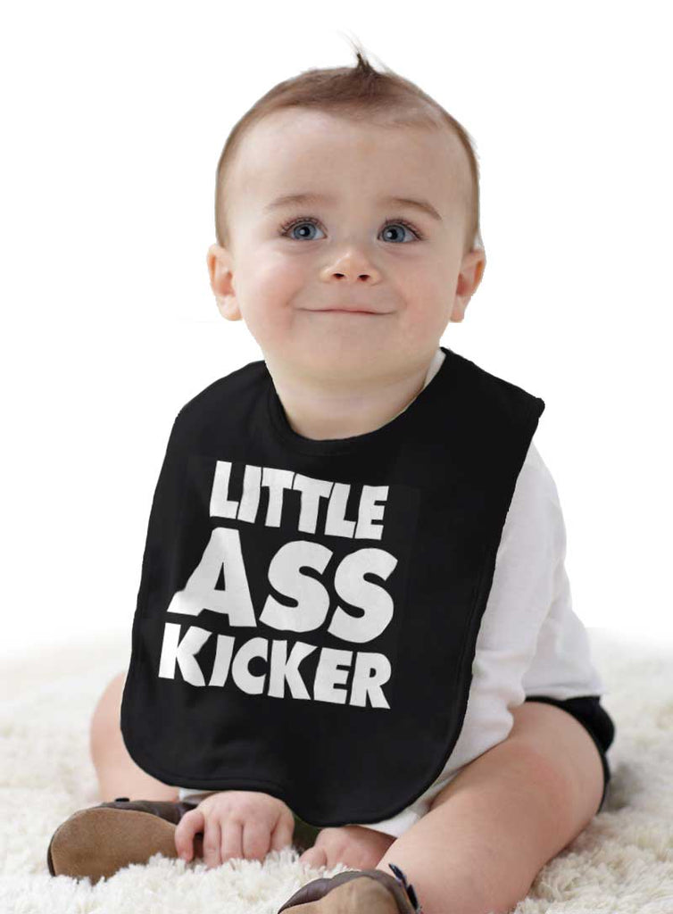 Little Ass Kicker Infant Baby Bib-Direct To Garment Print-Brisco Baby
