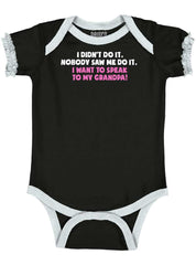 I Didn't Do It Baby Ruffled Trim Romper-Direct To Garment Print-Brisco Baby