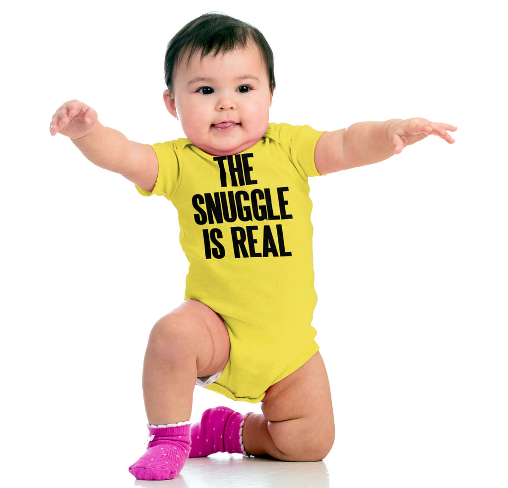 Snuggle Is Real Romper Bodysuit-Direct To Garment Print-Brisco Baby