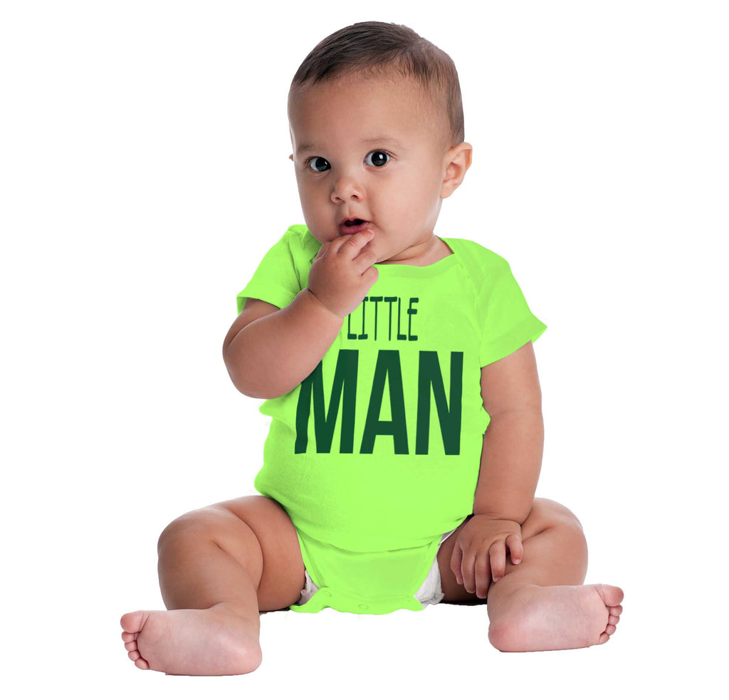 Little Man Romper Bodysuit-Direct To Garment Print-Brisco Baby