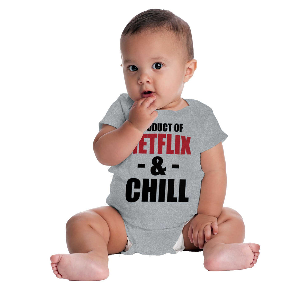 Netflix & Chill Romper Bodysuit-Direct To Garment Print-Brisco Baby