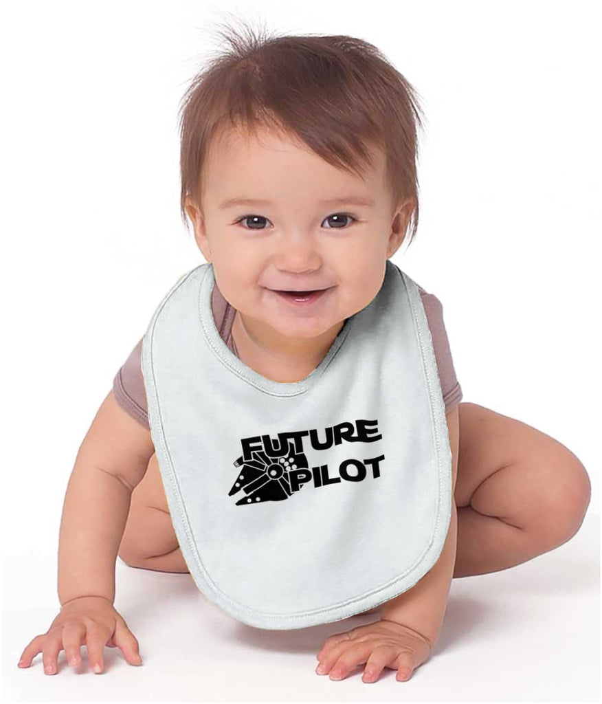 Future Pilot Infant Baby Bib-Direct To Garment Print-Brisco Baby