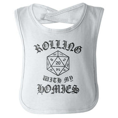 Rolling With My Homies Dungeons Infant Baby Bib-Direct To Garment Print-Brisco Baby