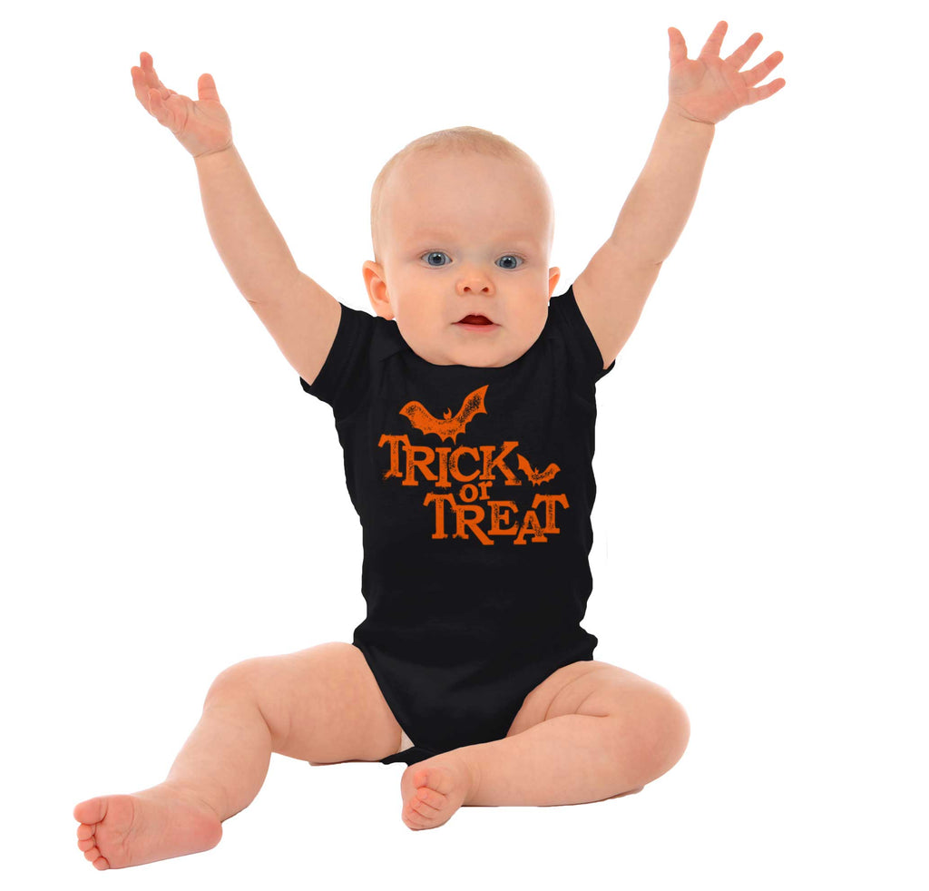 Trick or Treat Bats Romper Bodysuit-Direct To Garment Print-Brisco Baby