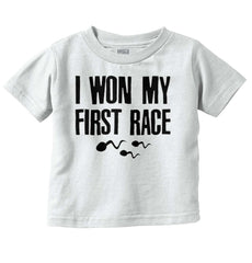 Won The Race Infant Toddler T Shirt-Direct To Garment Print-Brisco Baby