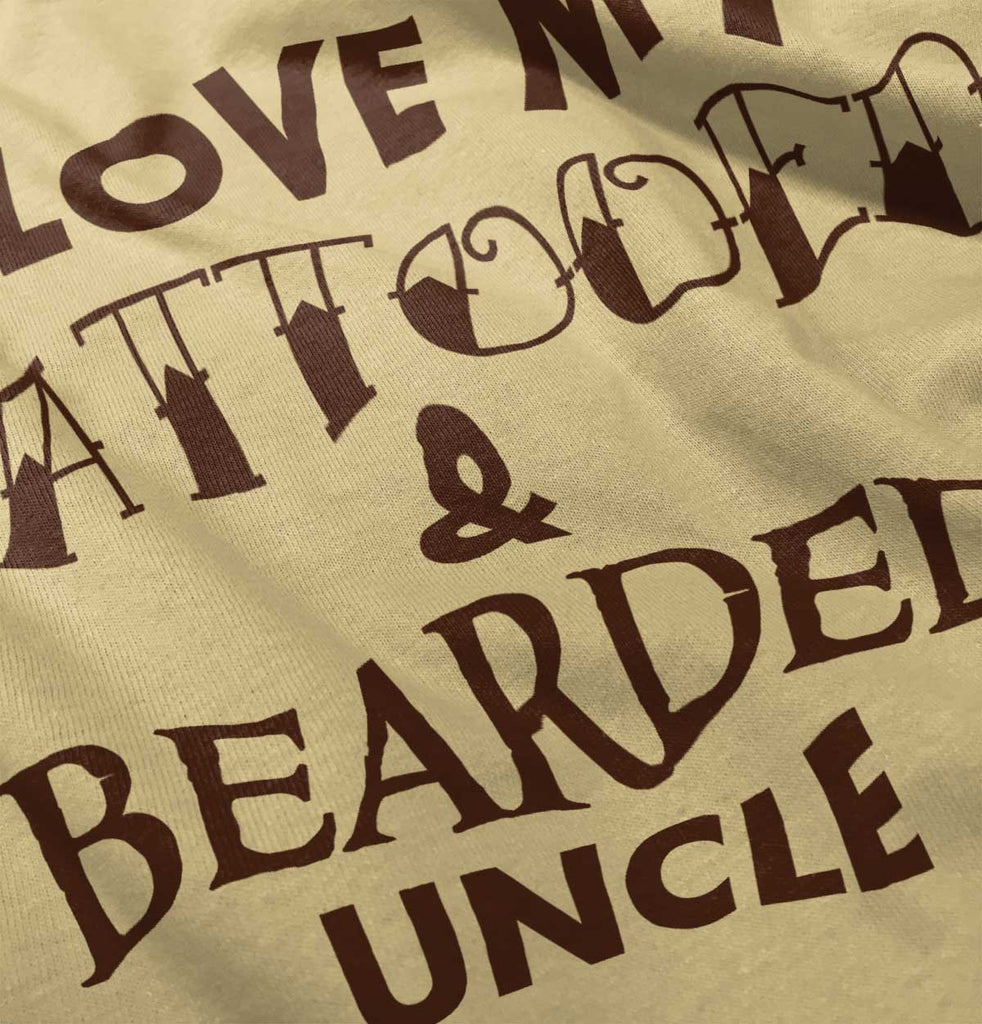 Love My Tattooed Bearded Uncle Romper Bodysuit-Direct To Garment Print-Brisco Baby