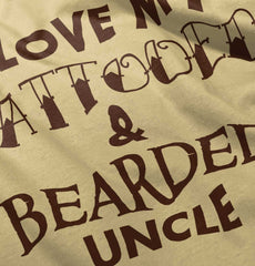 Love My Tattooed Bearded Uncle Romper Bodysuit-Direct To Garment Print-Brisco Baby