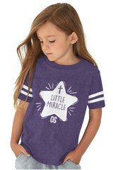 Little Miracle Toddler Football Jersey Tee-Direct To Garment Print-Brisco Baby