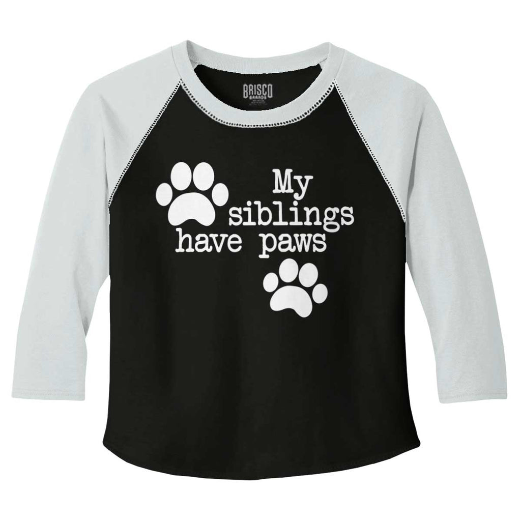 Siblings have paws Toddler Baseball-Direct To Garment Print-Brisco Baby